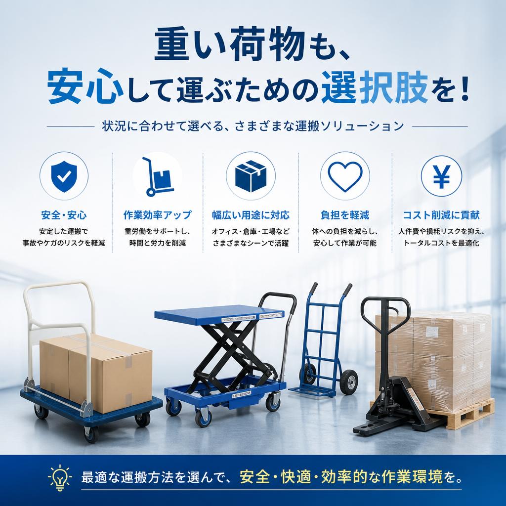 重い荷物も、安心して運ぶための選択肢を！