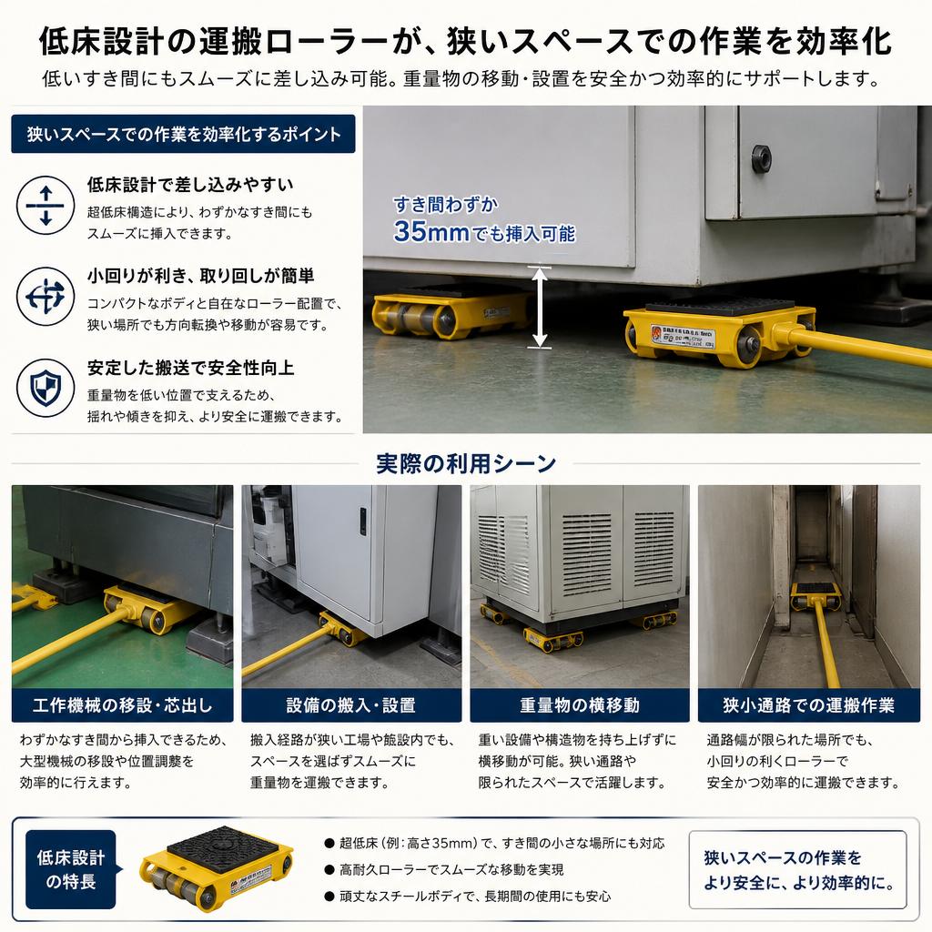 低床設計による作業効率の向上