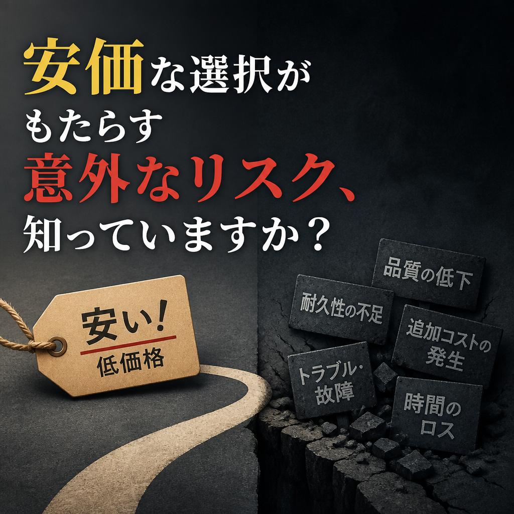 安価な選択がもたらす意外なリスク、知っていますか？