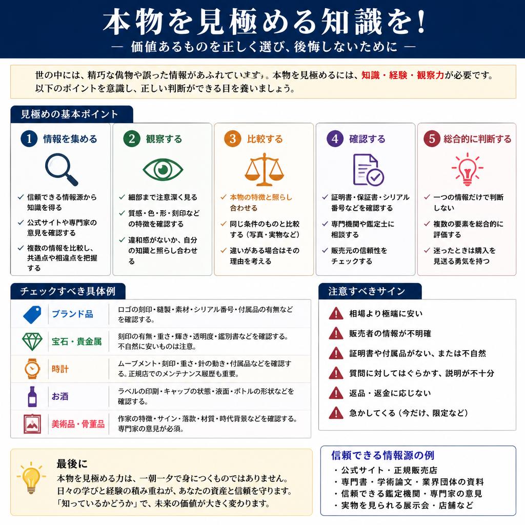 本物を見極める知識を！