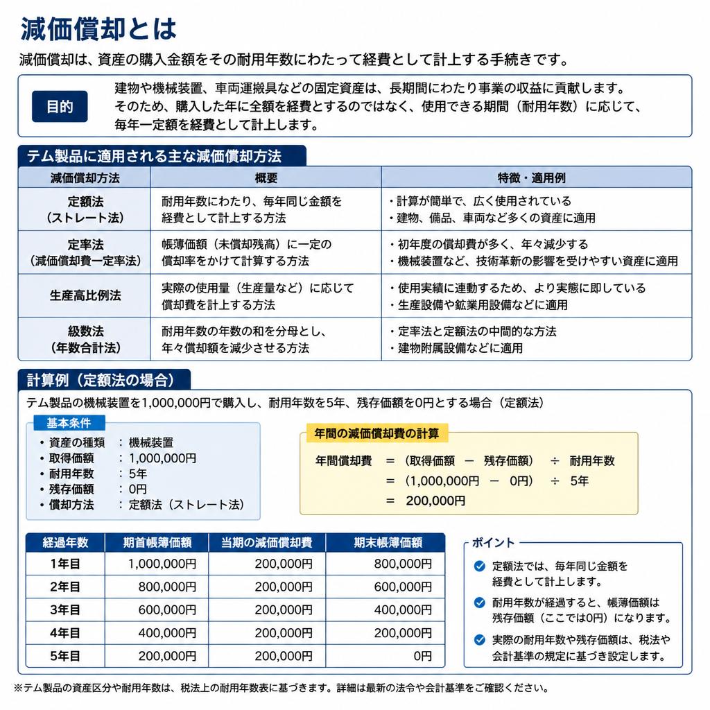 テム製品の減価償却の基本