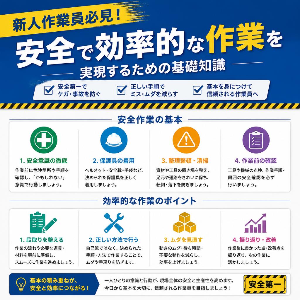 新人作業員必見！安全で効率的な作業を実現するための基礎知識