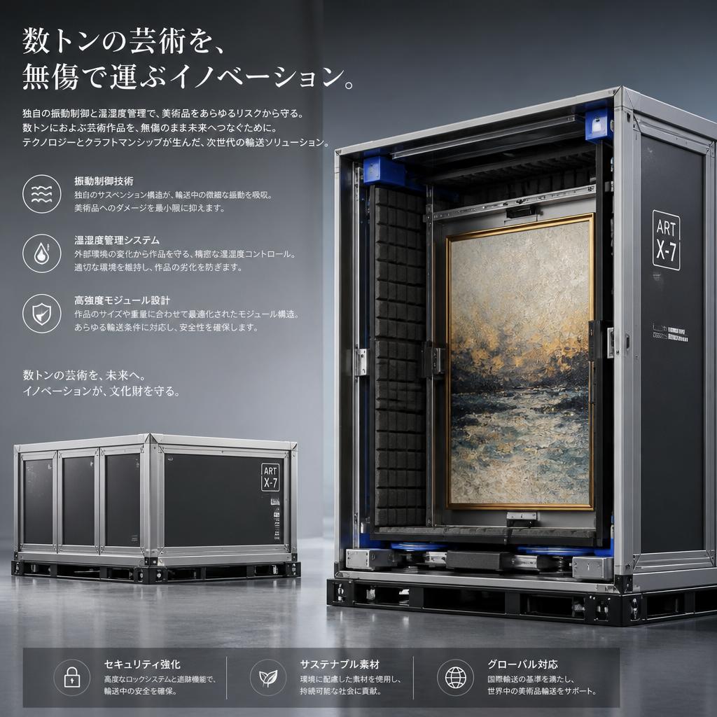 数トンの芸術を、無傷で運ぶイノベーション。