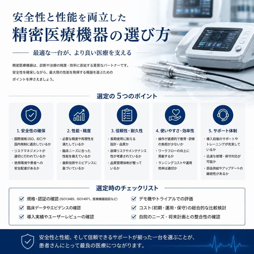 安全性と性能を両立した精密医療機器の選び方