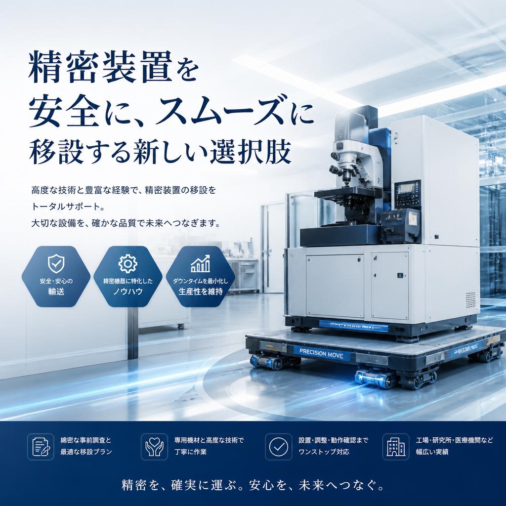 精密装置を安全に、スムーズに移設する新しい選択肢